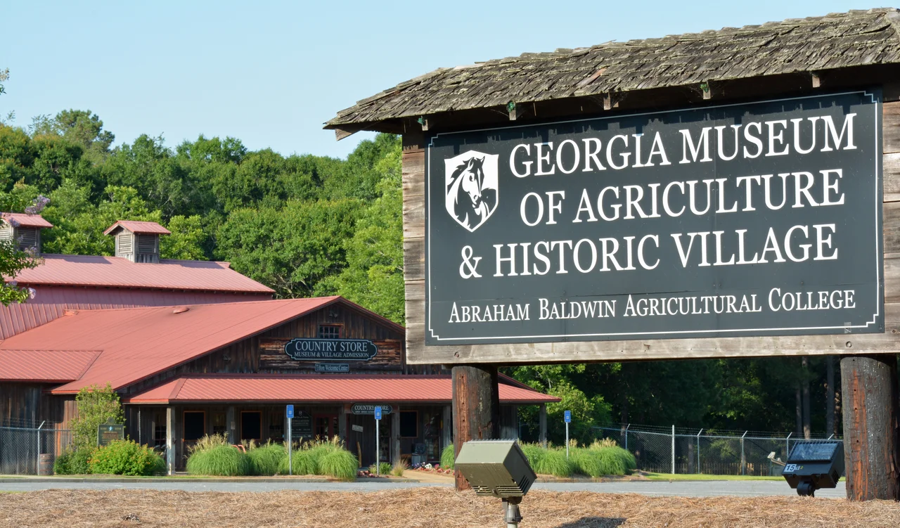 Entrance to the Georgia Museum of Agriculture & Historic Village, Tifton, Georgia, U.S. Originally named the "Agrirama".
