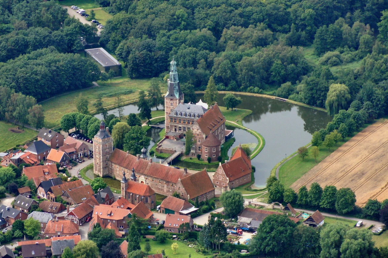 The castle of Raesfeld is situated in Raesfeld, district of Borken in North Rhine-Westphalia, Germany.