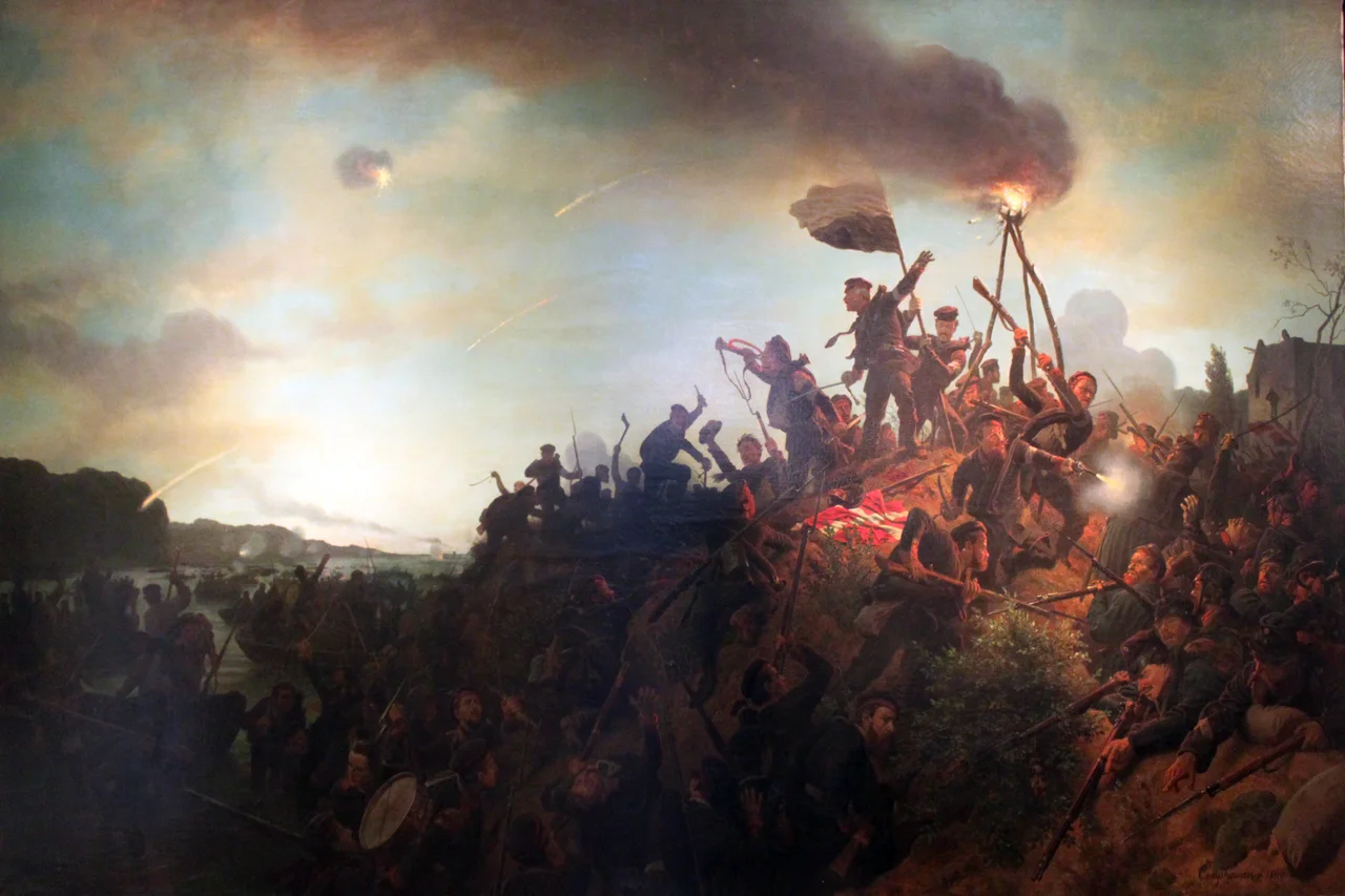 Crossing to Alsen - Prussians take Aslen Island by storm
