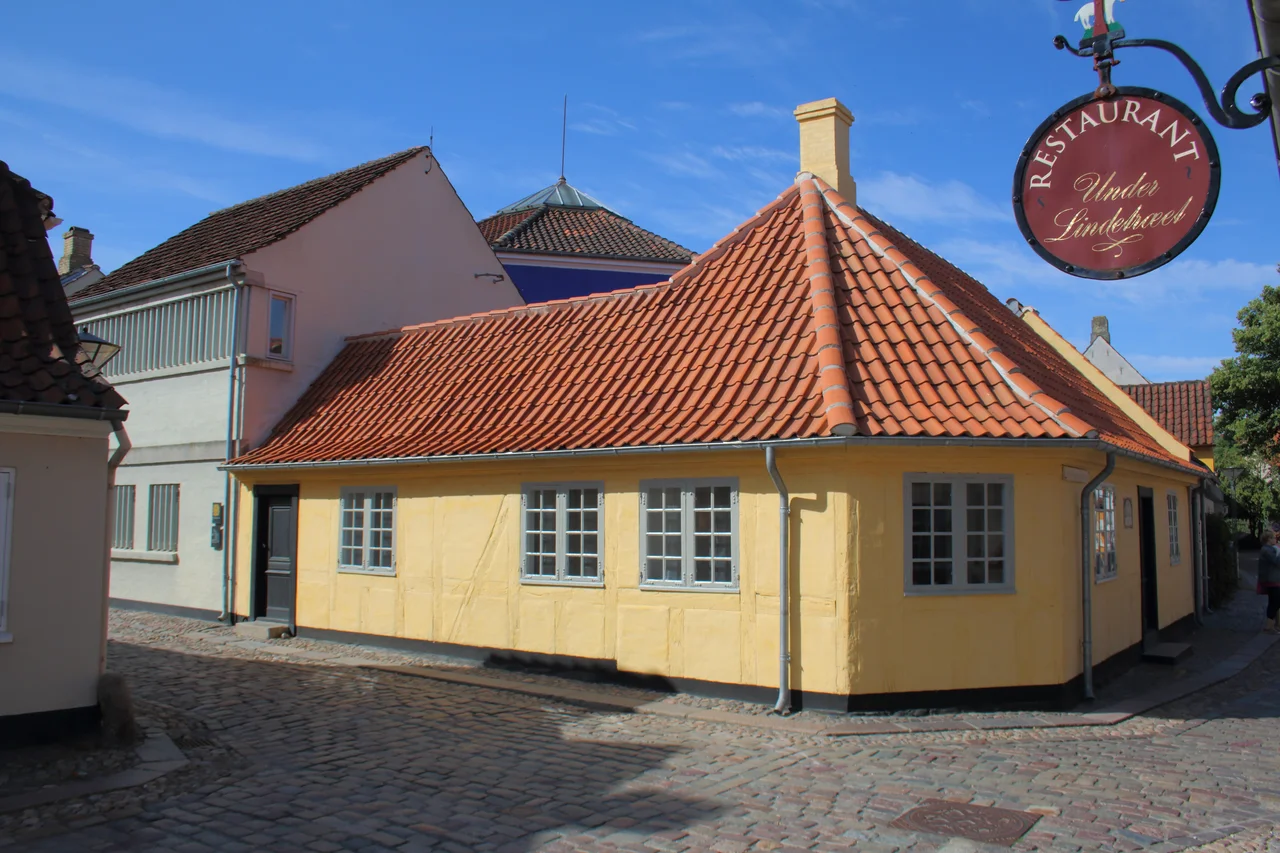 Fairy-tale author Hans Christian Andersen's childhood home in Odense on Fyn in Denmark.
