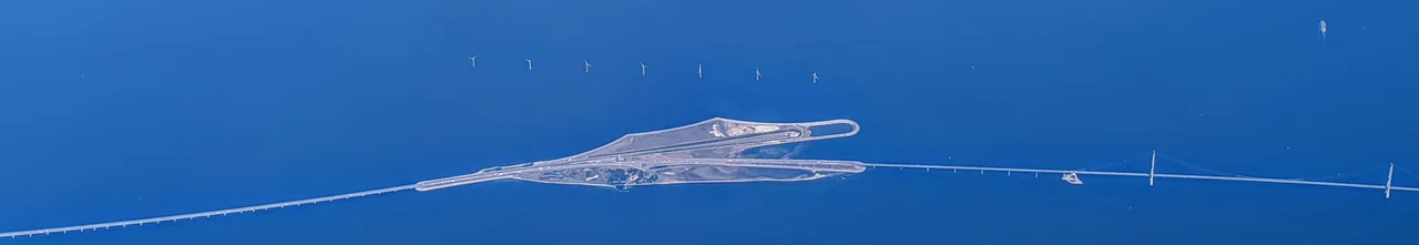 The island Sprogø in the middle of Denmark's Great Belt fixed link, where the rai line goes into a tunnel and the roadway goes on to the Storebæltsbroen (Great Belt Bridge)