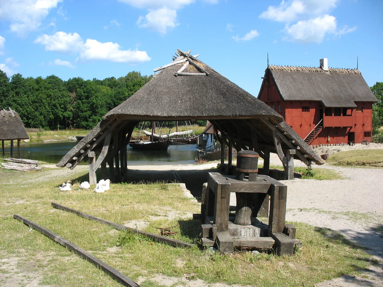A small Middle Age village from "Middelaldercentret" located near the town "Nykøbing Falster". The location is the island Lolland in east Denmark.