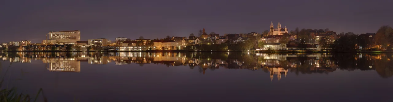 Morning panorama of the Eastern facade of Viborg Katedralskole, Viborg, Denmark