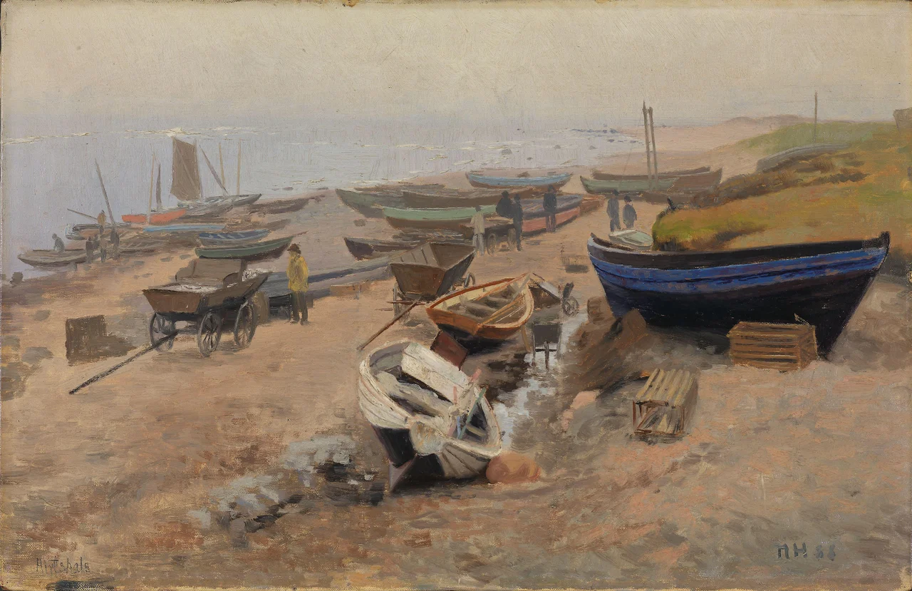 Nils Hansteen - Boats on the Beach at Hirtshals - NG.M.00865 - National Museum of Art, Architecture and Design.jpg